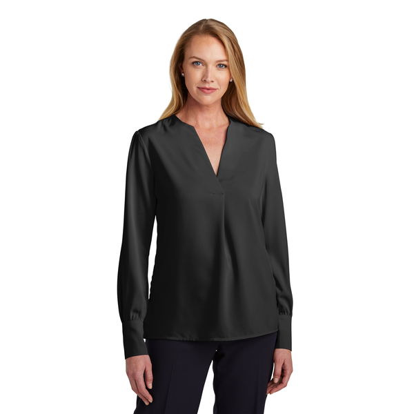 Brooks Brothers® Open-Neck Polyester Satin Ladies' Blouse