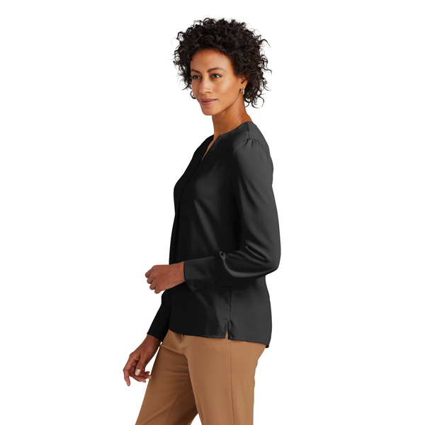 Brooks Brothers® Open-Neck Polyester Satin Ladies' Blouse