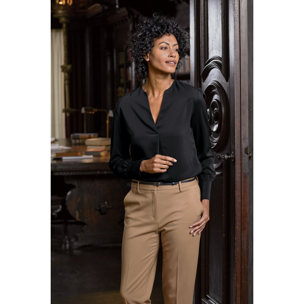 Brooks Brothers® Open-Neck Polyester Satin Ladies' Blouse