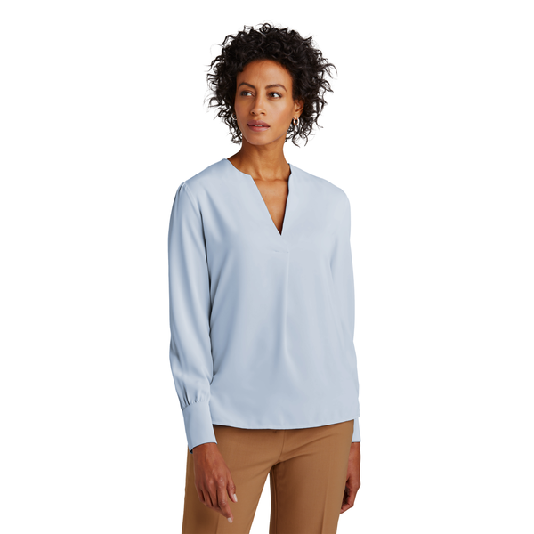 Brooks Brothers® Open-Neck Polyester Satin Ladies' Blouse