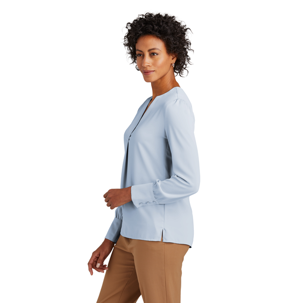 Brooks Brothers® Open-Neck Polyester Satin Ladies' Blouse