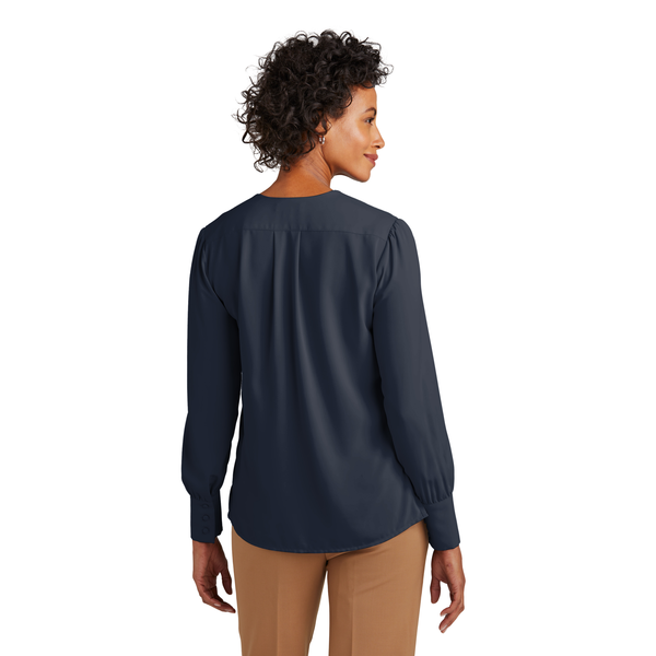 Brooks Brothers® Open-Neck Polyester Satin Ladies' Blouse