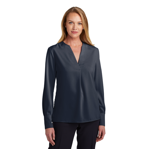 Brooks Brothers® Open-Neck Polyester Satin Ladies' Blouse