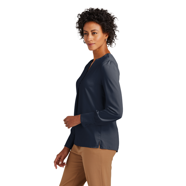 Brooks Brothers® Open-Neck Polyester Satin Ladies' Blouse