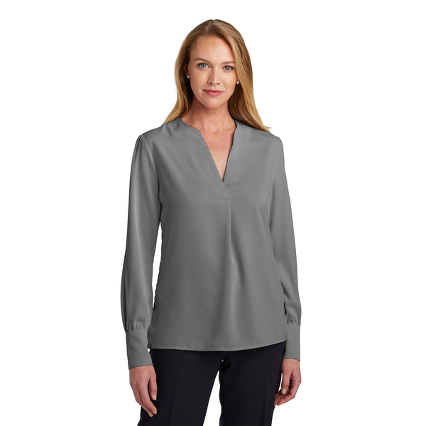 Brooks Brothers® Open-Neck Polyester Satin Ladies' Blouse