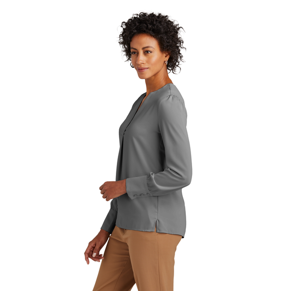 Brooks Brothers® Open-Neck Polyester Satin Ladies' Blouse