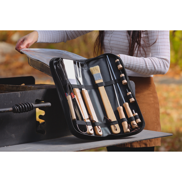 Redwood 10-Piece Stainless Steel BBQ Set w/ Carrying Bag