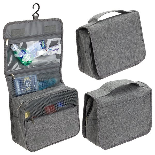Carry-All Heathered Polyester Toiletry Bag