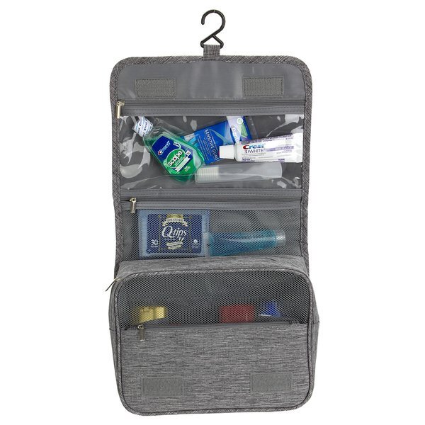 Carry-All Heathered Polyester Toiletry Bag