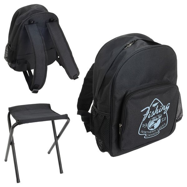 Fieldcrest Polyester Cooler Backpack w/ Folding Stool
