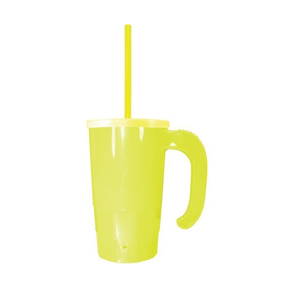 Stackable Plastic Beer Stein w/ Straw & Lid, 20oz.