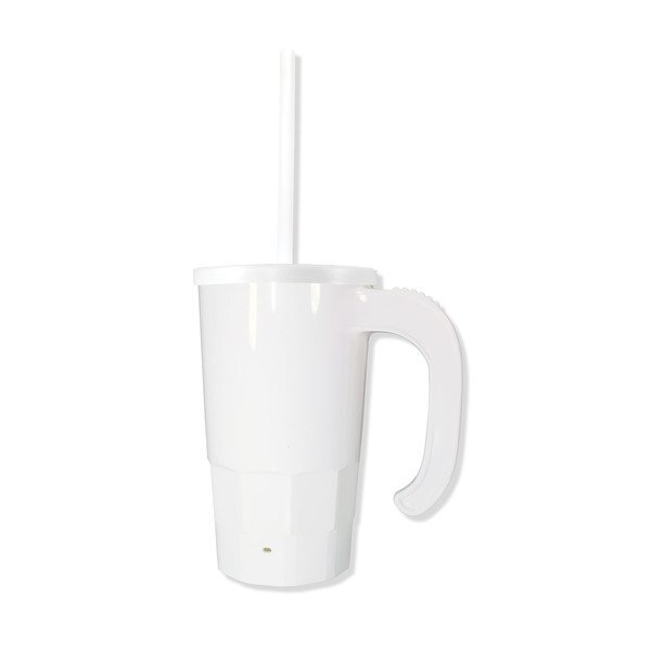 Stackable Plastic Beer Stein w/ Straw & Lid, 20oz.