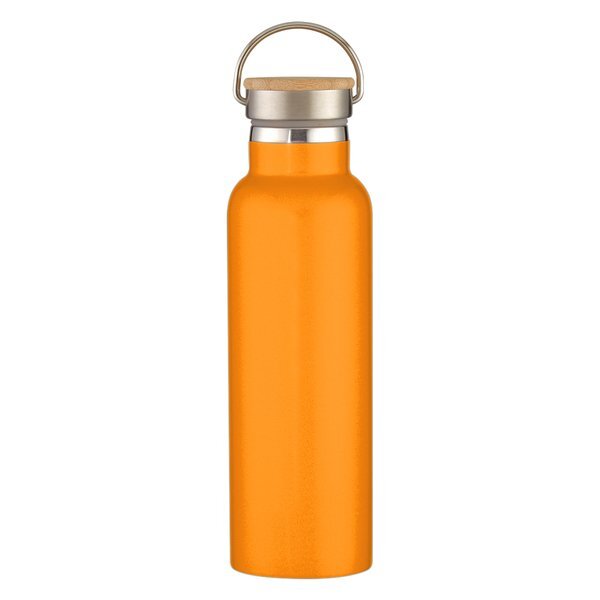 Liberty Stainless Steel Vacuum Insulated Bottle w/ Wood Lid, 21oz.