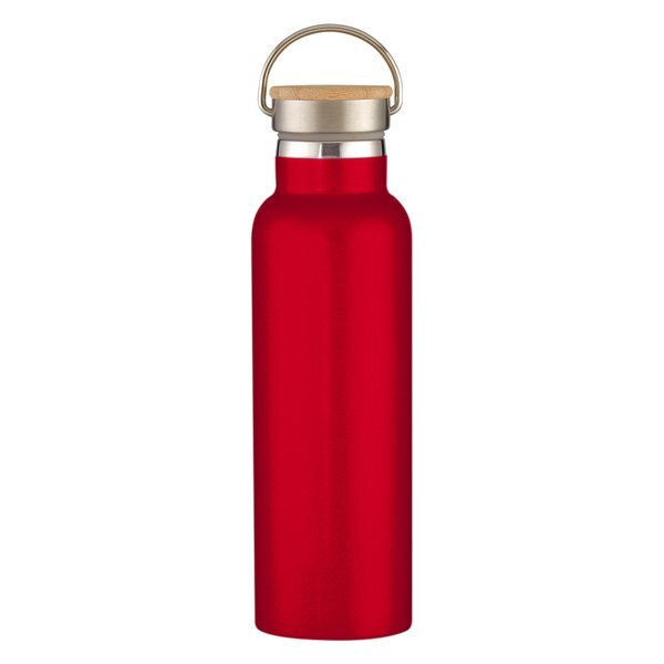 Liberty Stainless Steel Vacuum Insulated Bottle w/ Wood Lid, 21oz.