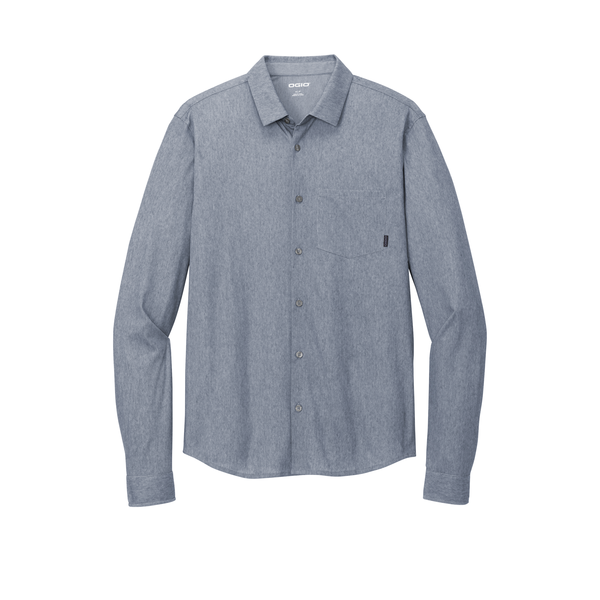OGIO® Extend Poly/Cotton Knit Long Sleeve Men's Button-Up