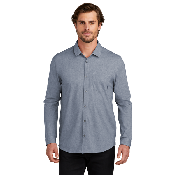 OGIO® Extend Poly/Cotton Knit Long Sleeve Men's Button-Up