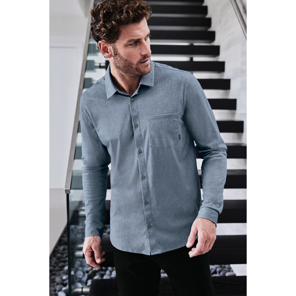 OGIO® Extend Poly/Cotton Knit Long Sleeve Men's Button-Up