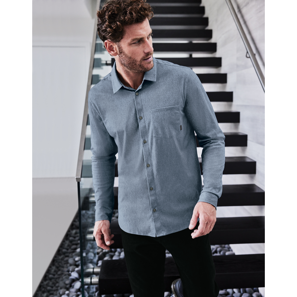 OGIO® Extend Poly/Cotton Knit Long Sleeve Men's Button-Up
