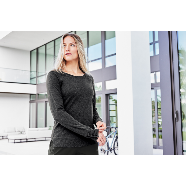 OGIO® Command Poly/Merino Wool Long Sleeve Scoop Neck Ladies' Tee