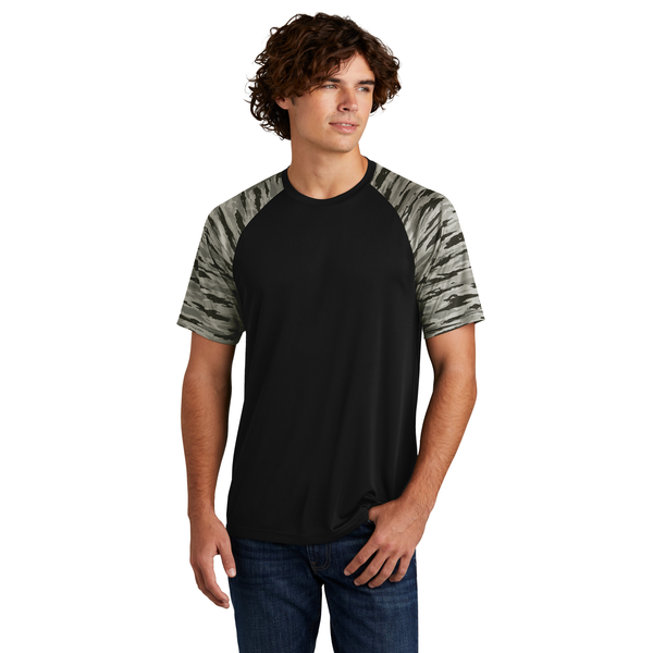 Sport-Tek® Drift Polyester Camo Colorblock Unisex Tee