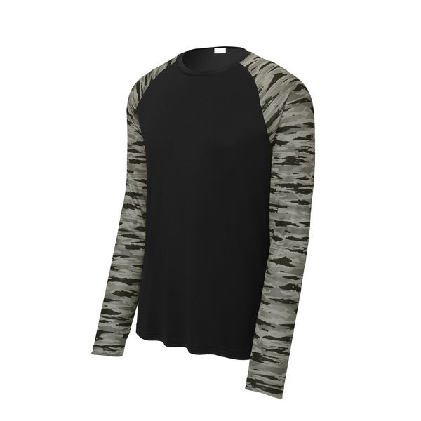 Sport-Tek® Drift Polyester Camo Colorblock Unisex Long Sleeve Tee