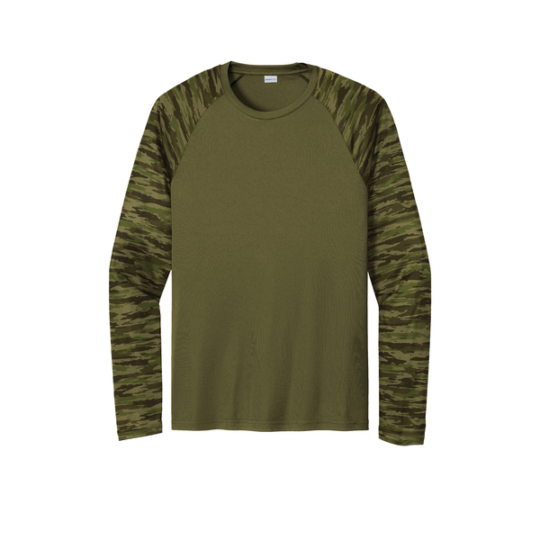 Sport-Tek® Drift Polyester Camo Colorblock Unisex Long Sleeve Tee