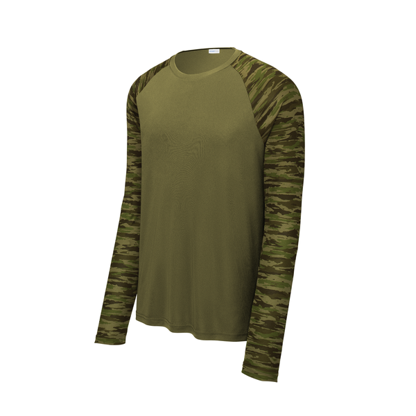 Sport-Tek® Drift Polyester Camo Colorblock Unisex Long Sleeve Tee