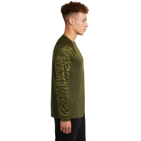 Sport-Tek® Drift Polyester Camo Colorblock Unisex Long Sleeve Tee