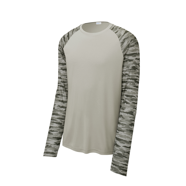 Sport-Tek® Drift Polyester Camo Colorblock Unisex Long Sleeve Tee