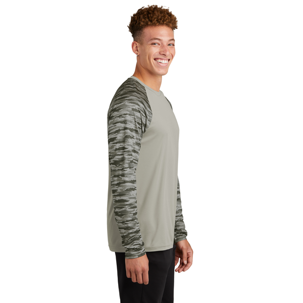Sport-Tek® Drift Polyester Camo Colorblock Unisex Long Sleeve Tee