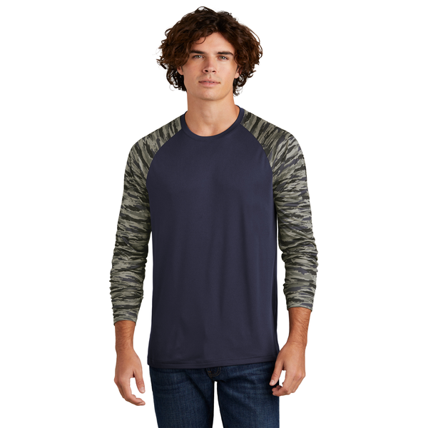 Sport-Tek® Drift Polyester Camo Colorblock Unisex Long Sleeve Tee