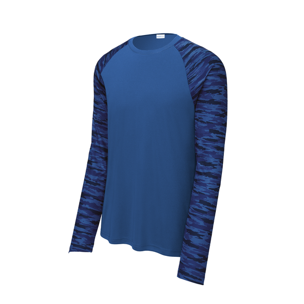 Sport-Tek® Drift Polyester Camo Colorblock Unisex Long Sleeve Tee