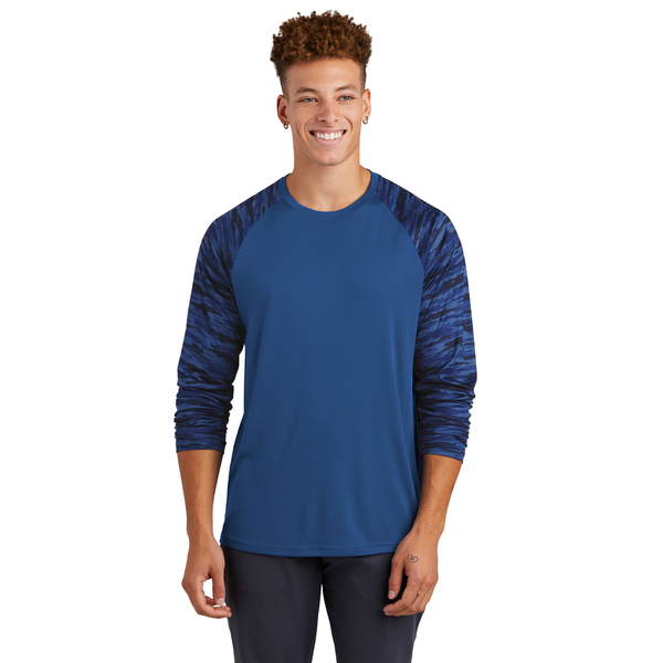 Sport-Tek® Drift Polyester Camo Colorblock Unisex Long Sleeve Tee