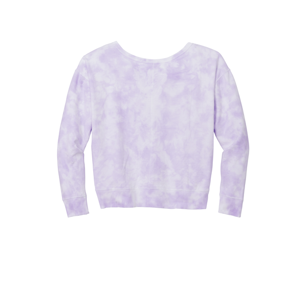 Port & Company® Beach Wash® Cotton/Poly Fleece Cloud Tie-Dye V-Neck Ladies' Sweatshirt