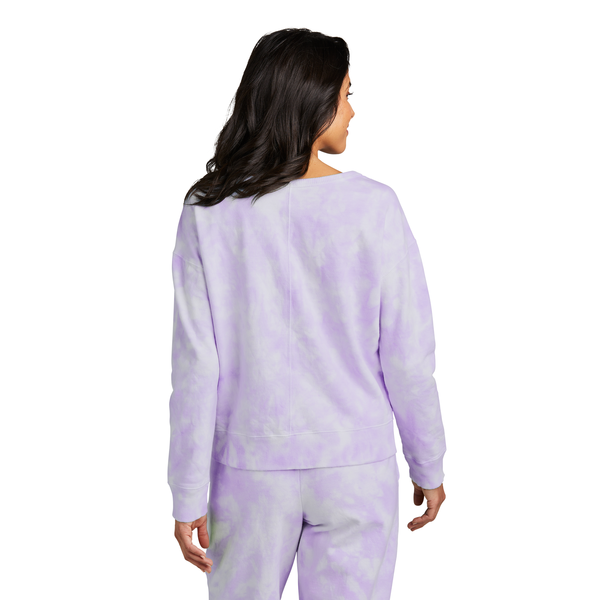 Port & Company® Beach Wash® Cotton/Poly Fleece Cloud Tie-Dye V-Neck Ladies' Sweatshirt