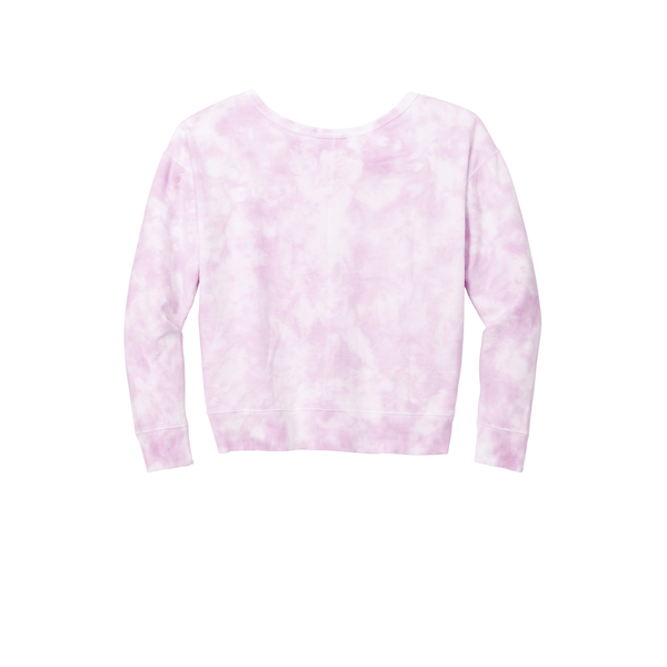 Port & Company® Beach Wash® Cotton/Poly Fleece Cloud Tie-Dye V-Neck Ladies' Sweatshirt