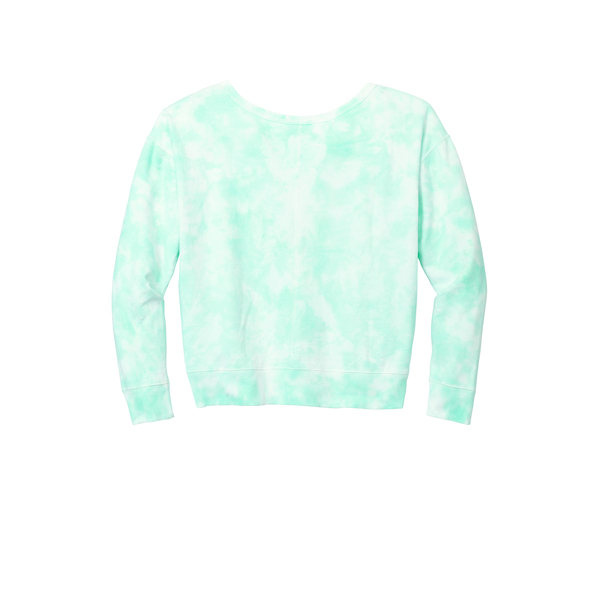 Port & Company® Beach Wash® Cotton/Poly Fleece Cloud Tie-Dye V-Neck Ladies' Sweatshirt