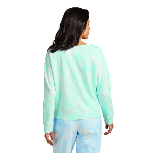 Port & Company® Beach Wash® Cotton/Poly Fleece Cloud Tie-Dye V-Neck Ladies' Sweatshirt