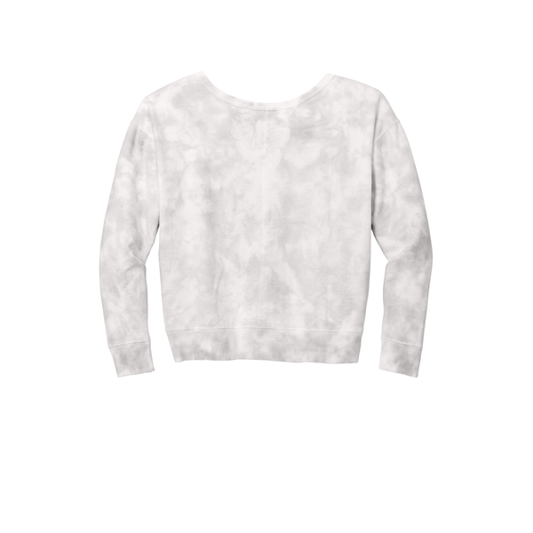 Port & Company® Beach Wash® Cotton/Poly Fleece Cloud Tie-Dye V-Neck Ladies' Sweatshirt