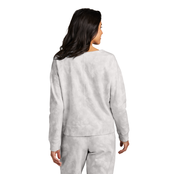 Port & Company® Beach Wash® Cotton/Poly Fleece Cloud Tie-Dye V-Neck Ladies' Sweatshirt