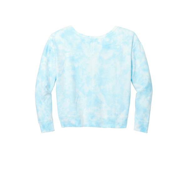 Port & Company® Beach Wash® Cotton/Poly Fleece Cloud Tie-Dye V-Neck Ladies' Sweatshirt