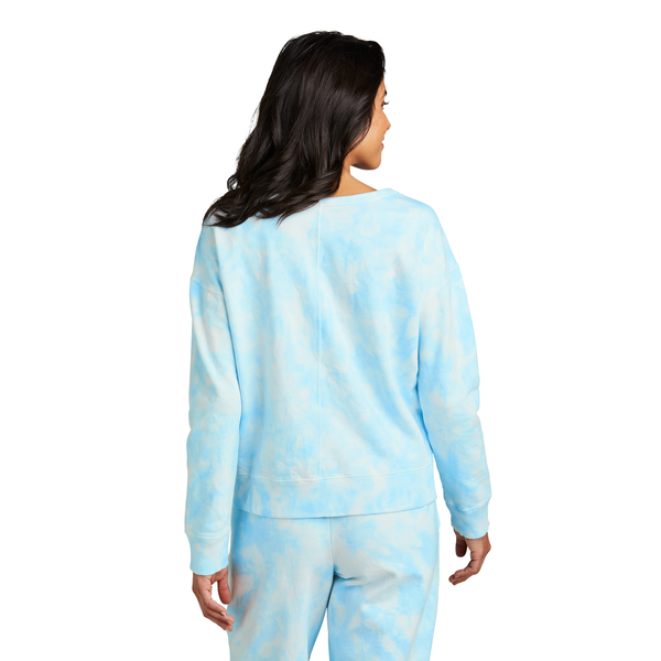 Port & Company® Beach Wash® Cotton/Poly Fleece Cloud Tie-Dye V-Neck Ladies' Sweatshirt