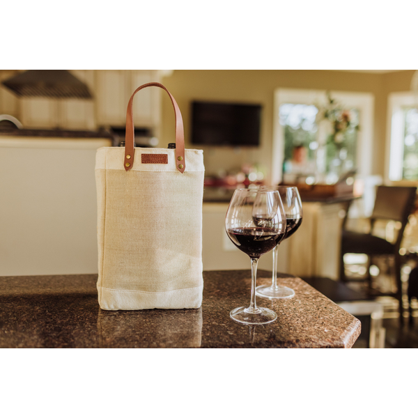 Pinot Jute Two Bottle Insulated Wine Bag
