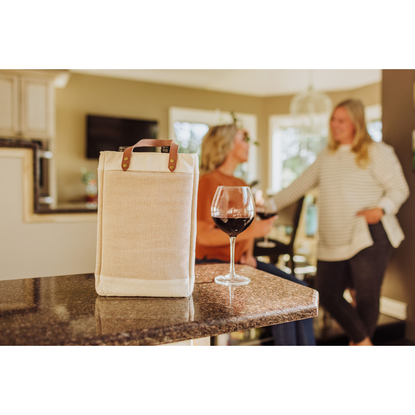 Pinot Jute Two Bottle Insulated Wine Bag