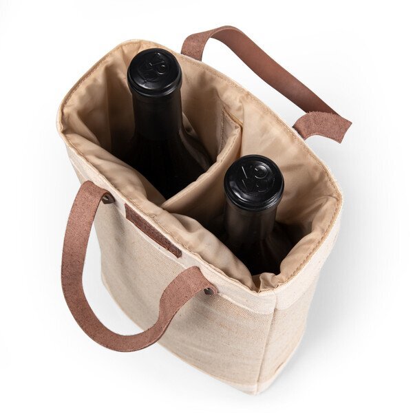 Pinot Jute Two Bottle Insulated Wine Bag