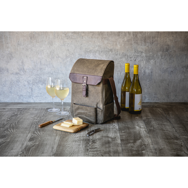 Two Bottle Insulated Wine & Cheese Cooler Set
