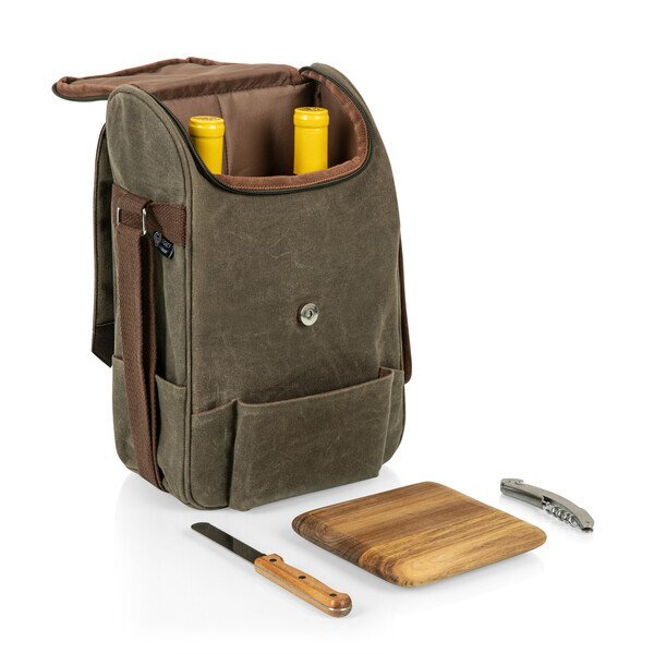 Two Bottle Insulated Wine & Cheese Cooler Set