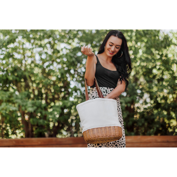 Pico Willow & Canvas Lunch Basket Insulated Tote