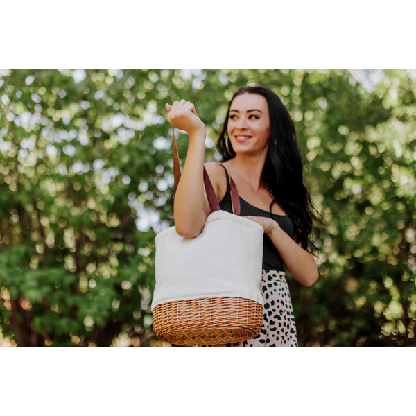 Pico Willow & Canvas Lunch Basket Insulated Tote