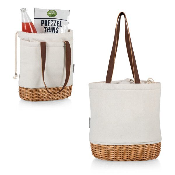 Pico Willow & Canvas Lunch Basket Insulated Tote